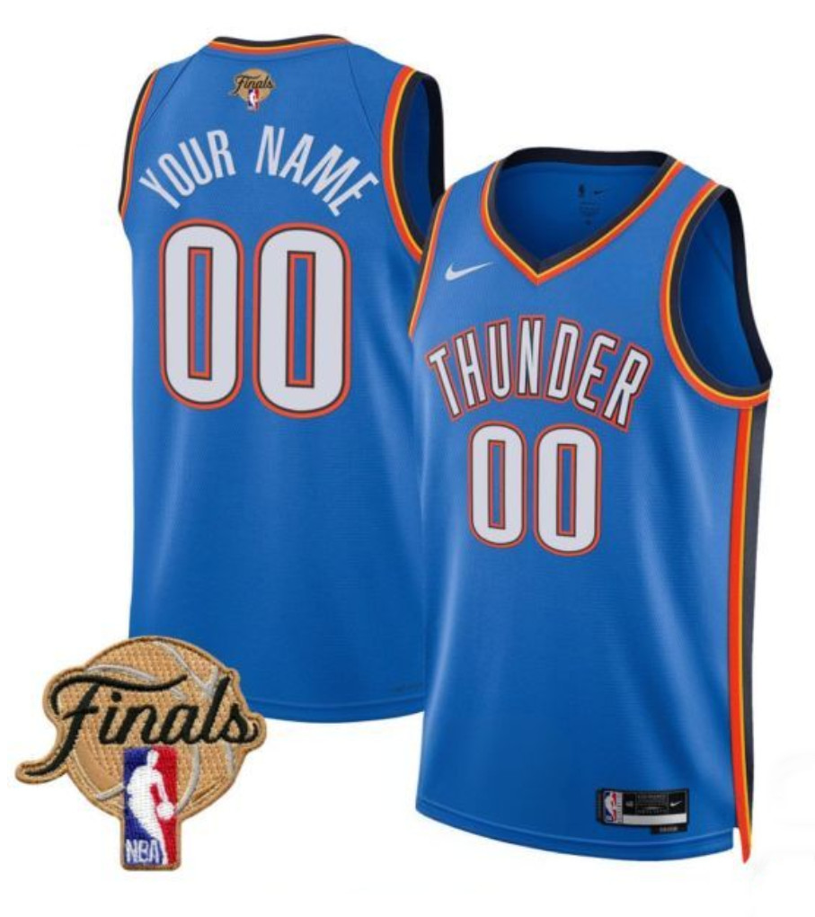 Men's Oklahoma City Thunder Active Player Custom Blue 2025 Icon Edition Stitched Basketball Jersey