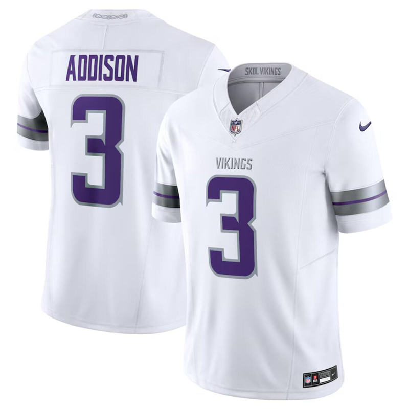 Youth Minnesota Vikings #3 Jordan Addison White F.U.S.E. Winter Warrior Limited Stitched Jersey Youth Minnesota Vikings #3 Jordan Addison White F.U.S.E. Winter Warrior Limited Stitched Jersey