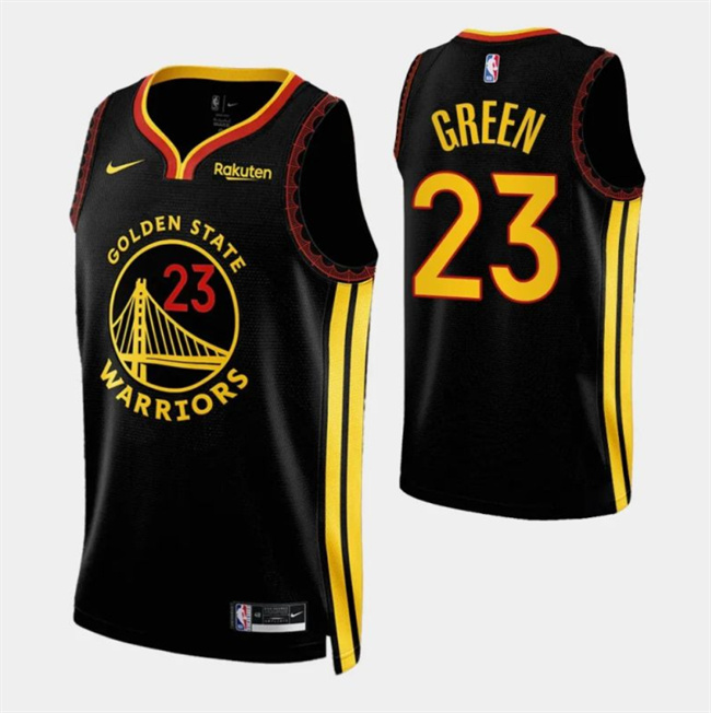Men's Golden State Warriors #23 Draymond Green Black 2023/24 City Edition Stitched Basketball Jersey Men's Golden State Warriors #23 Draymond Green Black 2023/24 City Edition Stitched Basketball Jersey