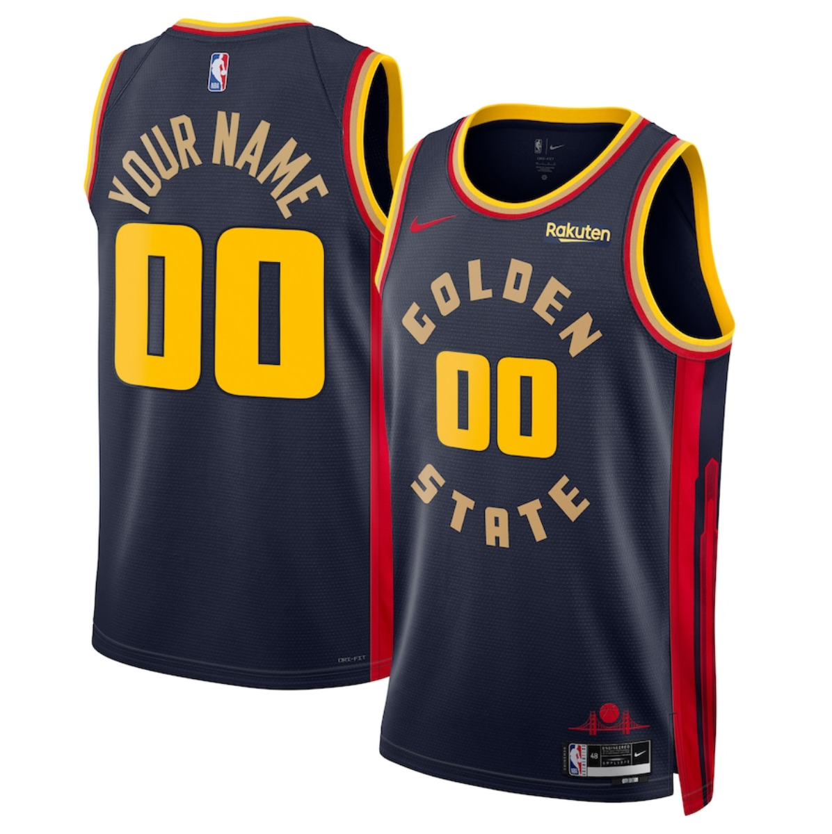 Men's Golden State Warriors Active Player Custom Navy 2024/25 City Edition Stitched Basketball Jersey Men's Golden State Warriors Active Player Custom Navy 2024/25 City Edition Stitched Basketball Jersey
