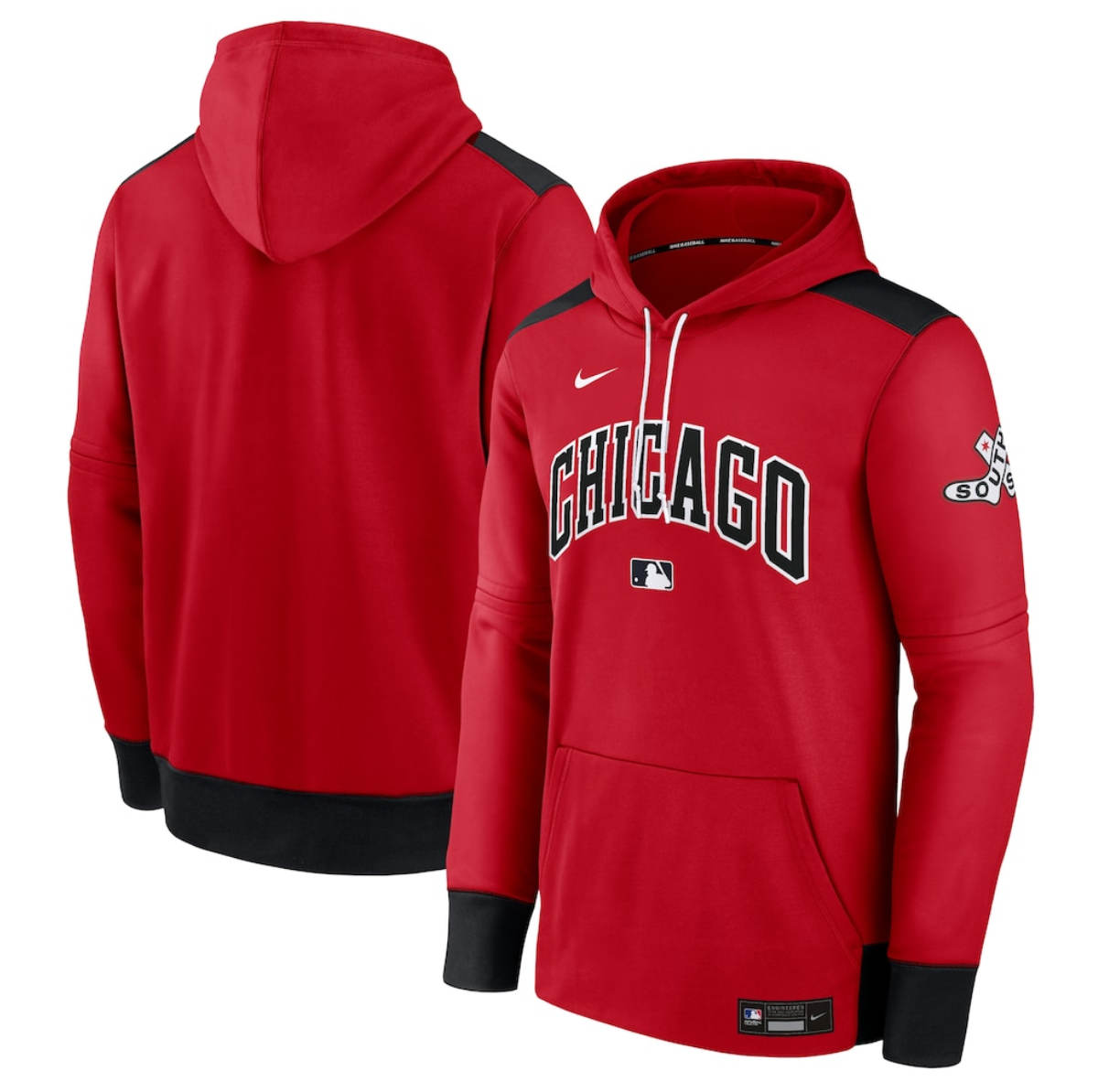 Men's Chicago White Sox Red/Black 2025 City Connect Performance Pullover Hoodie