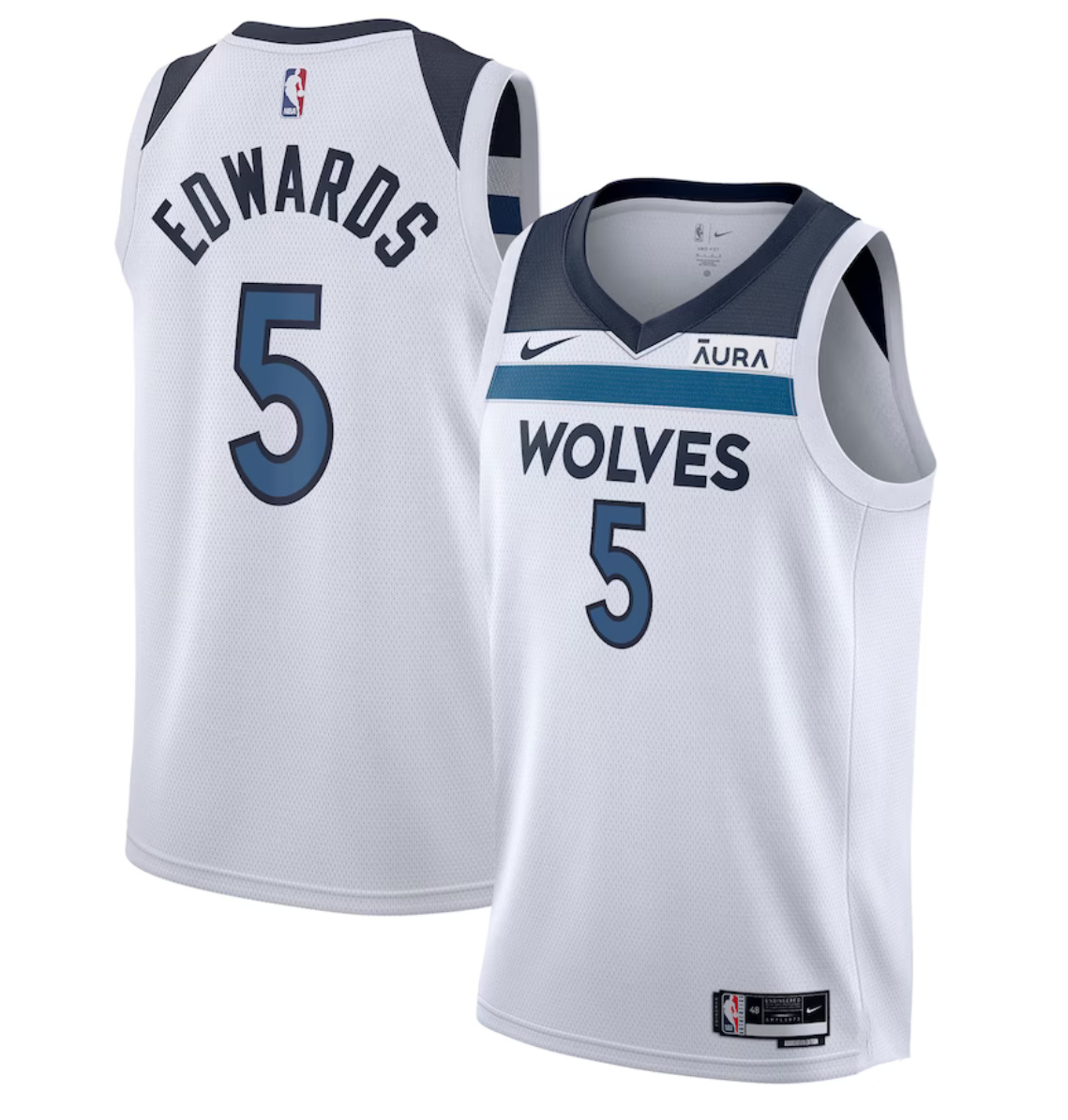 Men's Minnesota Timberwolves #5 Anthony Edwards White Association Edition Stitched Jersey Men's Minnesota Timberwolves #5 Anthony Edwards White Association Edition Stitched Jersey