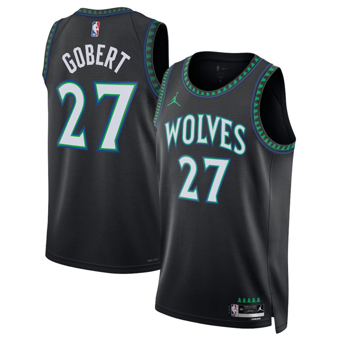 Men's Minnesota Timberwolves #27 Rudy Gobert Black 2026/27 Statement Edition Stitched Basketball Jersey