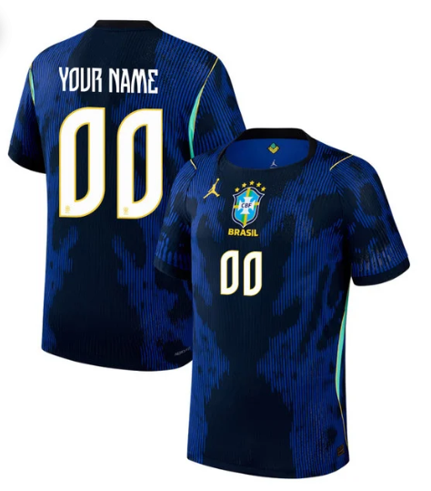 Women's Brazil Custom Blue 2026 Away Soccer Jersey Suit