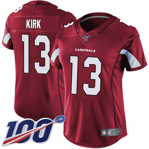 Nike Cardinals #13 Christian Kirk Red Team Color Women's Stitched NFL 100th Season Vapor Limited Jersey Nike Cardinals #13 Christian Kirk Red Team Color Women's Stitched NFL 100th Season Vapor Limited Jersey