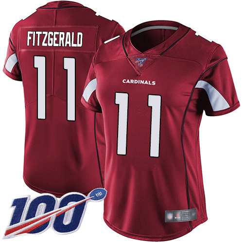 Nike Cardinals #11 Larry Fitzgerald Red Team Color Women's Stitched NFL 100th Season Vapor Limited Jersey Nike Cardinals #11 Larry Fitzgerald Red Team Color Women's Stitched NFL 100th Season Vapor Limited Jersey