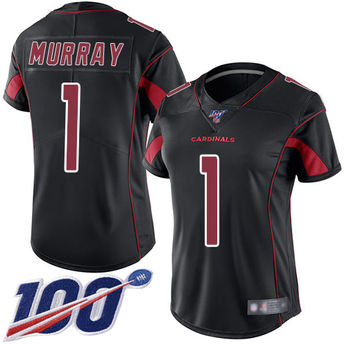 Nike Cardinals #1 Kyler Murray Black Women's Stitched NFL Limited Rush 100th Season Jersey Nike Cardinals #1 Kyler Murray Black Women's Stitched NFL Limited Rush 100th Season Jersey