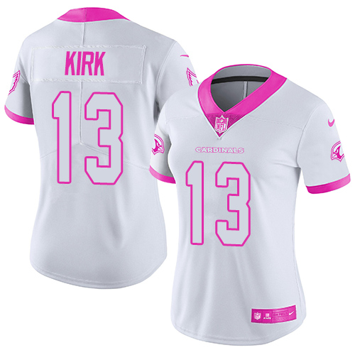 Nike Cardinals #13 Christian Kirk White/Pink Women's Stitched NFL Limited Rush Fashion Jersey Nike Cardinals #13 Christian Kirk White/Pink Women's Stitched NFL Limited Rush Fashion Jersey