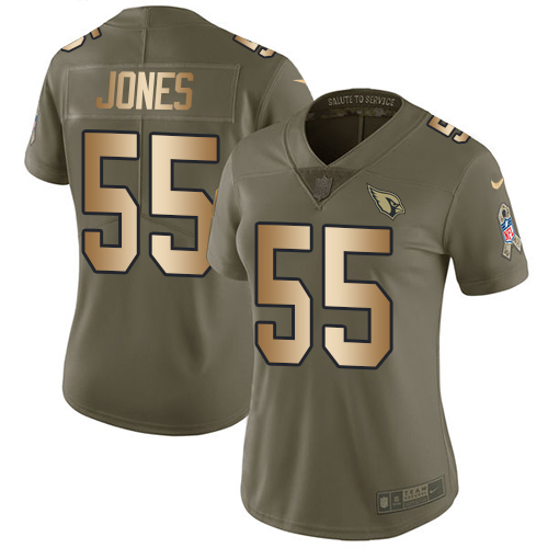Nike Cardinals #55 Chandler Jones Olive/Gold Women's Stitched NFL Limited 2017 Salute to Service Jersey Nike Cardinals #55 Chandler Jones Olive/Gold Women's Stitched NFL Limited 2017 Salute to Service Jersey