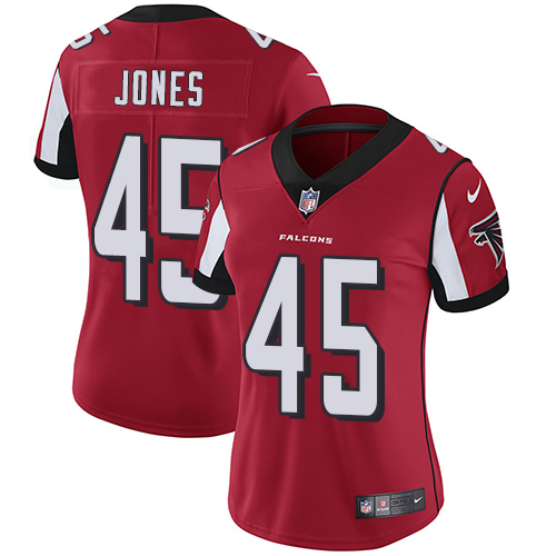 Nike Falcons #45 Deion Jones Red Team Color Women's Stitched NFL Vapor Untouchable Limited Jersey Nike Falcons #45 Deion Jones Red Team Color Women's Stitched NFL Vapor Untouchable Limited Jersey