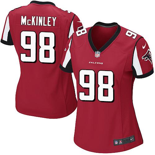 Nike Falcons #98 Takkarist McKinley Red Team Color Women's Stitched NFL Elite Jersey Nike Falcons #98 Takkarist McKinley Red Team Color Women's Stitched NFL Elite Jersey