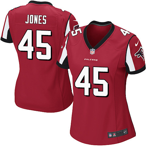 Nike Falcons #45 Deion Jones Red Team Color Women's Stitched NFL Elite Jersey Nike Falcons #45 Deion Jones Red Team Color Women's Stitched NFL Elite Jersey