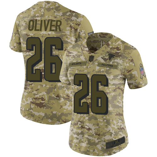Nike Falcons #26 Isaiah Oliver Camo Women's Stitched NFL Limited 2018 Salute to Service Jersey Nike Falcons #26 Isaiah Oliver Camo Women's Stitched NFL Limited 2018 Salute to Service Jersey