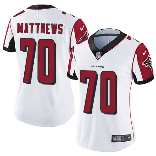 Nike Falcons #70 Jake Matthews White Women's Stitched NFL Vapor Untouchable Limited Jersey Nike Falcons #70 Jake Matthews White Women's Stitched NFL Vapor Untouchable Limited Jersey