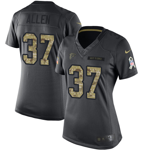 Nike Falcons #37 Ricardo Allen Black Women's Stitched NFL Limited 2016 Salute to Service Jersey Nike Falcons #37 Ricardo Allen Black Women's Stitched NFL Limited 2016 Salute to Service Jersey