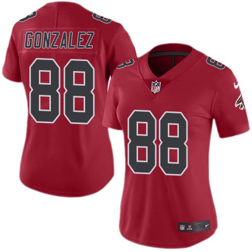 Nike Falcons #88 Tony Gonzalez Red Women's Stitched NFL Limited Rush Jersey Nike Falcons #88 Tony Gonzalez Red Women's Stitched NFL Limited Rush Jersey