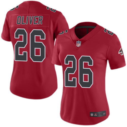 Nike Falcons #26 Isaiah Oliver Red Women's Stitched NFL Limited Rush Jersey Nike Falcons #26 Isaiah Oliver Red Women's Stitched NFL Limited Rush Jersey