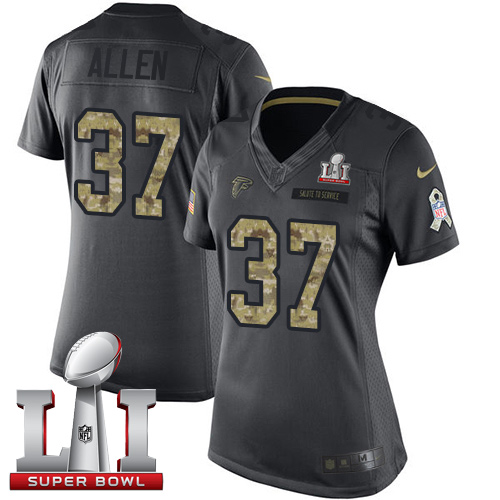 Nike Falcons #37 Ricardo Allen Black Super Bowl LI 51 Women's Stitched NFL Limited 2016 Salute to Service Jersey Nike Falcons #37 Ricardo Allen Black Super Bowl LI 51 Women's Stitched NFL Limited 2016 Salute to Service Jersey