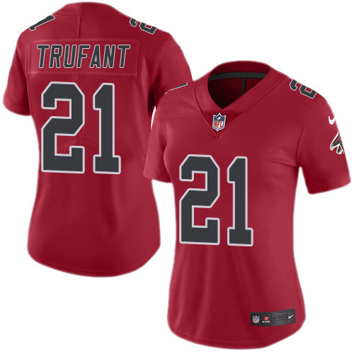 Nike Falcons #21 Desmond Trufant Red Women's Stitched NFL Limited Rush Jersey Nike Falcons #21 Desmond Trufant Red Women's Stitched NFL Limited Rush Jersey