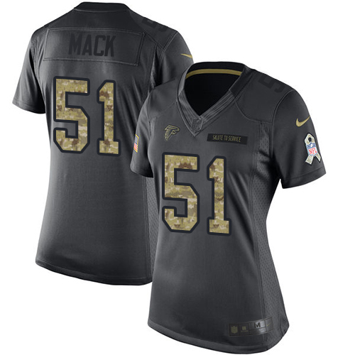 Nike Falcons #51 Alex Mack Black Women's Stitched NFL Limited 2016 Salute to Service Jersey Nike Falcons #51 Alex Mack Black Women's Stitched NFL Limited 2016 Salute to Service Jersey