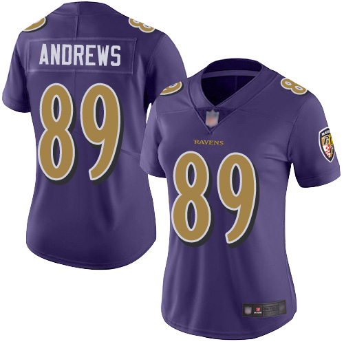 Nike Ravens #89 Mark Andrews Purple Women's Stitched NFL Limited Rush Jersey Nike Ravens #89 Mark Andrews Purple Women's Stitched NFL Limited Rush Jersey