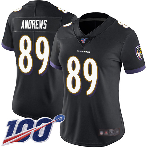 Nike Ravens #89 Mark Andrews Black Alternate Women's Stitched NFL 100th Season Vapor Limited Jersey Nike Ravens #89 Mark Andrews Black Alternate Women's Stitched NFL 100th Season Vapor Limited Jersey