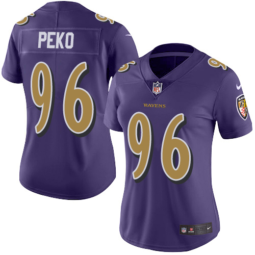 Nike Ravens #96 Domata Peko Sr Purple Women's Stitched NFL Limited Rush Jersey Nike Ravens #96 Domata Peko Sr Purple Women's Stitched NFL Limited Rush Jersey