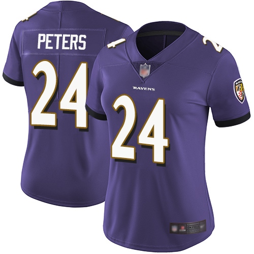 Nike Ravens #24 Marcus Peters Purple Team Color Women's Stitched NFL Vapor Untouchable Limited Jersey Nike Ravens #24 Marcus Peters Purple Team Color Women's Stitched NFL Vapor Untouchable Limited Jersey