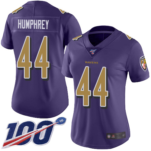 Nike Ravens #44 Marlon Humphrey Purple Women's Stitched NFL Limited Rush 100th Season Jersey Nike Ravens #44 Marlon Humphrey Purple Women's Stitched NFL Limited Rush 100th Season Jersey