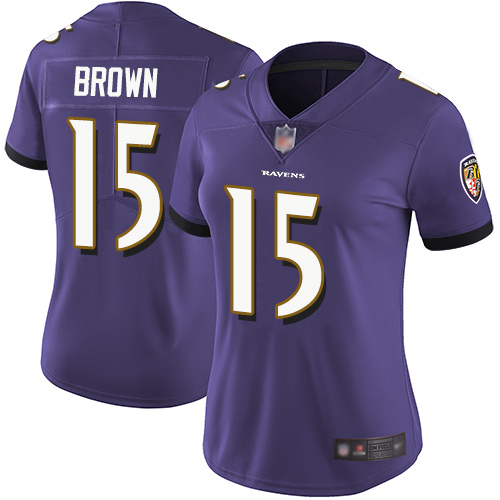 Nike Ravens #15 Marquise Brown Purple Team Color Women's Stitched NFL Vapor Untouchable Limited Jersey Nike Ravens #15 Marquise Brown Purple Team Color Women's Stitched NFL Vapor Untouchable Limited Jersey