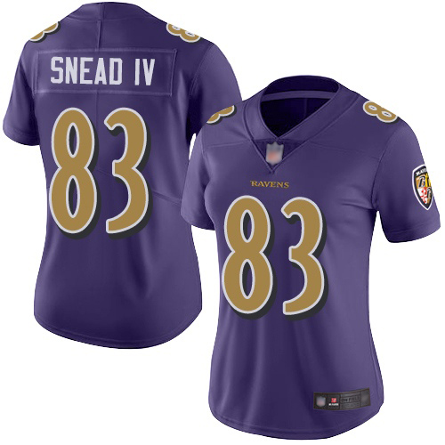 Nike Ravens #83 Willie Snead IV Purple Women's Stitched NFL Limited Rush Jersey Nike Ravens #83 Willie Snead IV Purple Women's Stitched NFL Limited Rush Jersey