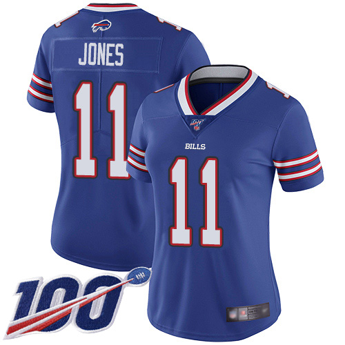 Nike Bills #11 Zay Jones Royal Blue Team Color Women's Stitched NFL 100th Season Vapor Limited Jersey Nike Bills #11 Zay Jones Royal Blue Team Color Women's Stitched NFL 100th Season Vapor Limited Jersey