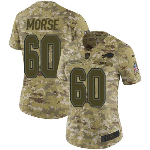 Nike Bills #60 Mitch Morse Camo Women's Stitched NFL Limited 2018 Salute to Service Jersey Nike Bills #60 Mitch Morse Camo Women's Stitched NFL Limited 2018 Salute to Service Jersey