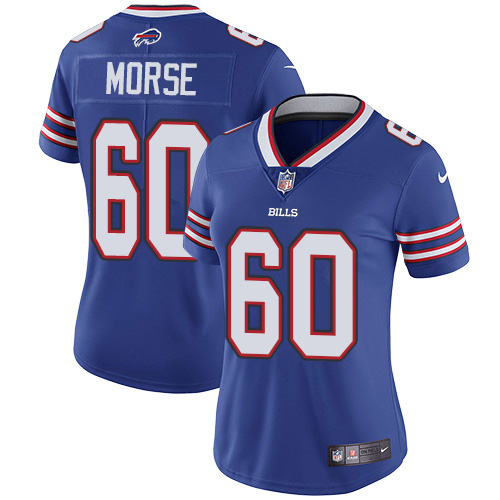 Nike Bills #60 Mitch Morse Royal Blue Team Color Women's Stitched NFL Vapor Untouchable Limited Jersey Nike Bills #60 Mitch Morse Royal Blue Team Color Women's Stitched NFL Vapor Untouchable Limited Jersey