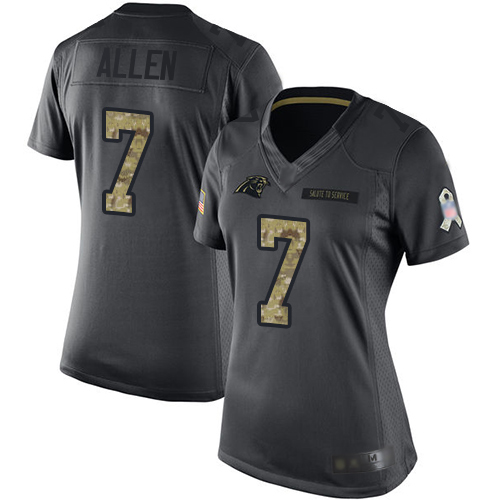 Nike Panthers #7 Kyle Allen Black Women's Stitched NFL Limited 2016 Salute to Service Jersey Nike Panthers #7 Kyle Allen Black Women's Stitched NFL Limited 2016 Salute to Service Jersey