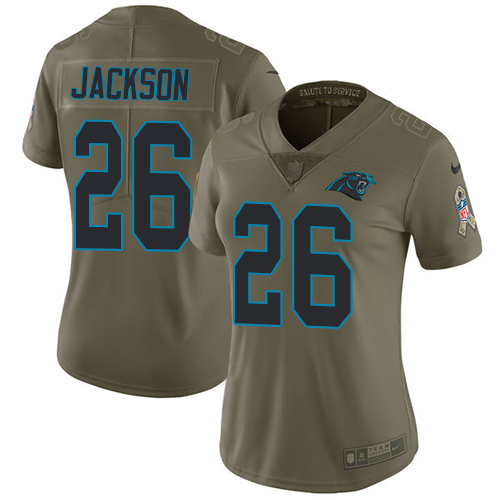 Nike Panthers #26 Donte Jackson Olive Women's Stitched NFL Limited 2017 Salute to Service Jersey Nike Panthers #26 Donte Jackson Olive Women's Stitched NFL Limited 2017 Salute to Service Jersey