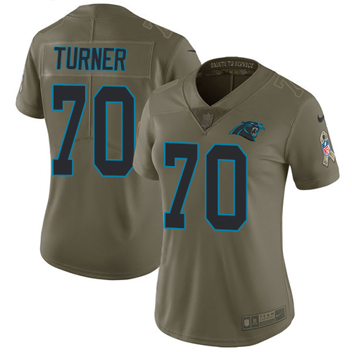 Nike Panthers #70 Trai Turner Olive Women's Stitched NFL Limited 2017 Salute to Service Jersey Nike Panthers #70 Trai Turner Olive Women's Stitched NFL Limited 2017 Salute to Service Jersey