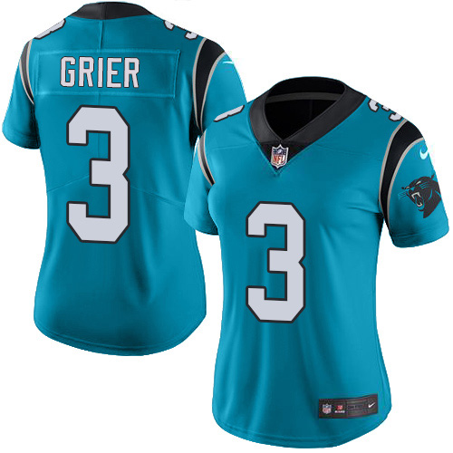 Nike Panthers #3 Will Grier Blue Alternate Women's Stitched NFL Vapor Untouchable Limited Jersey Nike Panthers #3 Will Grier Blue Alternate Women's Stitched NFL Vapor Untouchable Limited Jersey