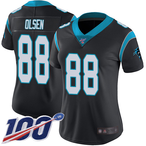 Nike Panthers #88 Greg Olsen Black Team Color Women's Stitched NFL 100th Season Vapor Limited Jersey Nike Panthers #88 Greg Olsen Black Team Color Women's Stitched NFL 100th Season Vapor Limited Jersey