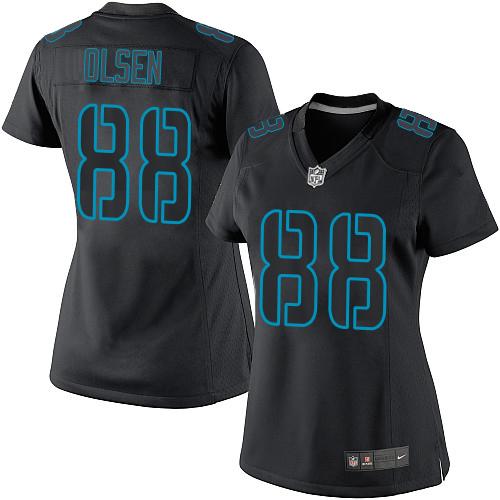 Nike Panthers #88 Greg Olsen Black Impact Women's Stitched NFL Limited Jersey Nike Panthers #88 Greg Olsen Black Impact Women's Stitched NFL Limited Jersey