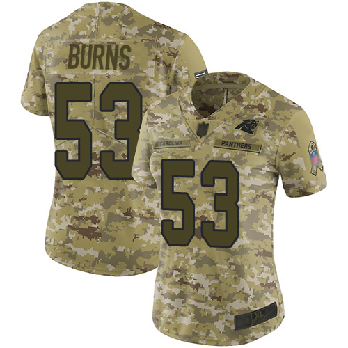 Nike Panthers #53 Brian Burns Camo Women's Stitched NFL Limited 2018 Salute to Service Jersey Nike Panthers #53 Brian Burns Camo Women's Stitched NFL Limited 2018 Salute to Service Jersey
