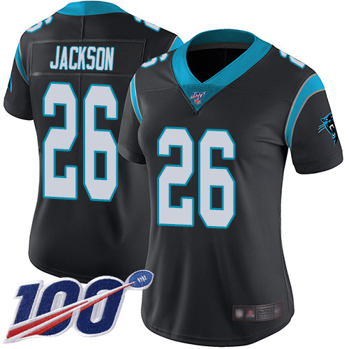 Nike Panthers #26 Donte Jackson Black Team Color Women's Stitched NFL 100th Season Vapor Limited Jersey Nike Panthers #26 Donte Jackson Black Team Color Women's Stitched NFL 100th Season Vapor Limited Jersey