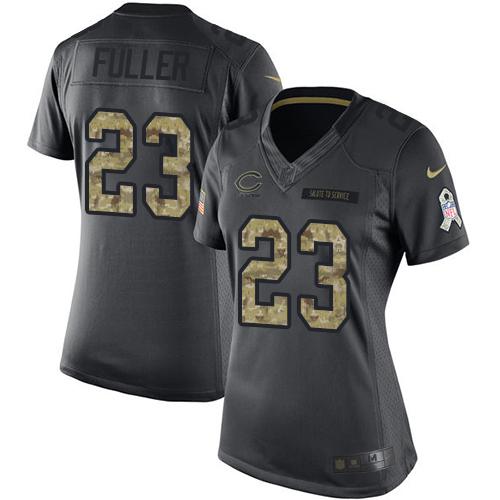 Nike Bears #23 Kyle Fuller Black Women's Stitched NFL Limited 2016 Salute to Service Jersey Nike Bears #23 Kyle Fuller Black Women's Stitched NFL Limited 2016 Salute to Service Jersey
