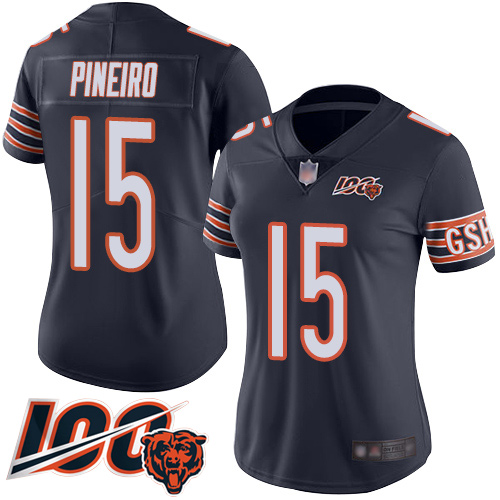 Nike Bears #15 Eddy Pineiro Navy Blue Team Color Women's Stitched NFL 100th Season Vapor Limited Jersey Nike Bears #15 Eddy Pineiro Navy Blue Team Color Women's Stitched NFL 100th Season Vapor Limited Jersey