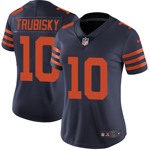 Nike Bears #10 Mitchell Trubisky Navy Blue Alternate Women's Stitched NFL Vapor Untouchable Limited Jersey Nike Bears #10 Mitchell Trubisky Navy Blue Alternate Women's Stitched NFL Vapor Untouchable Limited Jersey