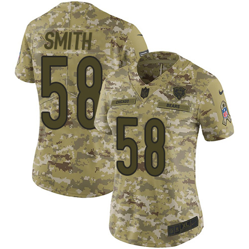 Nike Bears #58 Roquan Smith Camo Women's Stitched NFL Limited 2018 Salute to Service Jersey Nike Bears #58 Roquan Smith Camo Women's Stitched NFL Limited 2018 Salute to Service Jersey