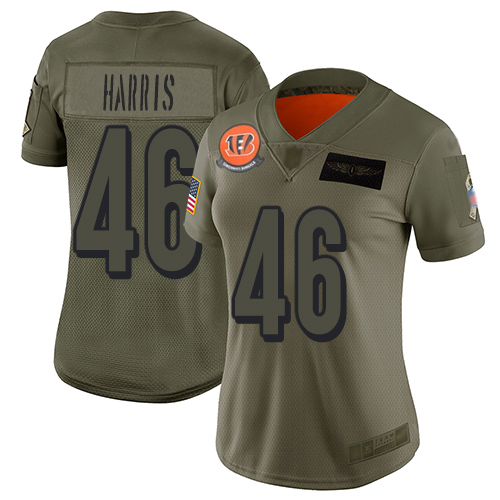 Nike Bengals #46 Clark Harris Camo Women's Stitched NFL Limited 2019 Salute to Service Jersey Nike Bengals #46 Clark Harris Camo Women's Stitched NFL Limited 2019 Salute to Service Jersey