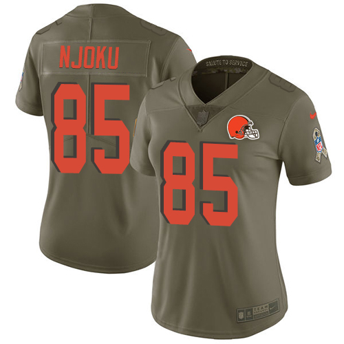 Nike Browns #85 David Njoku Olive Women's Stitched NFL Limited 2017 Salute to Service Jersey Nike Browns #85 David Njoku Olive Women's Stitched NFL Limited 2017 Salute to Service Jersey