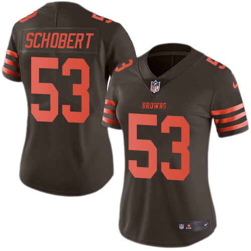 Nike Browns #53 Joe Schobert Brown Women's Stitched NFL Limited Rush Jersey Nike Browns #53 Joe Schobert Brown Women's Stitched NFL Limited Rush Jersey