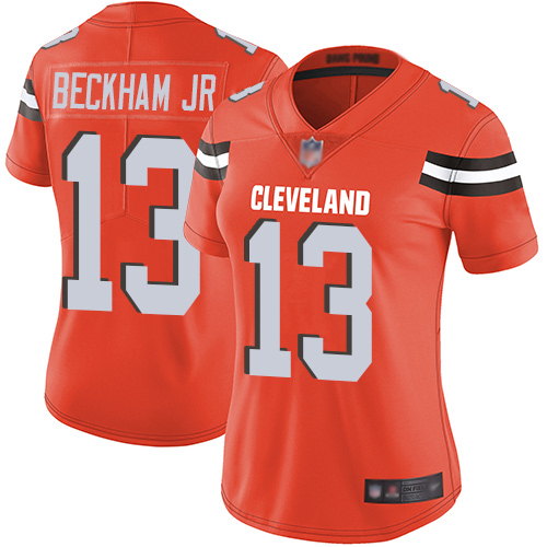 Nike Browns #13 Odell Beckham Jr Orange Alternate Women's Stitched NFL Vapor Untouchable Limited Jersey Nike Browns #13 Odell Beckham Jr Orange Alternate Women's Stitched NFL Vapor Untouchable Limited Jersey